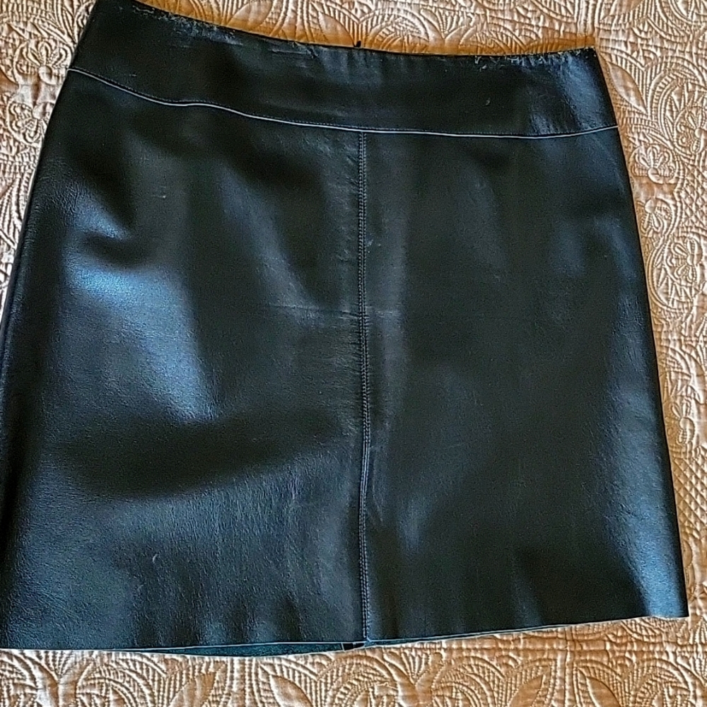 Leather mini skirt